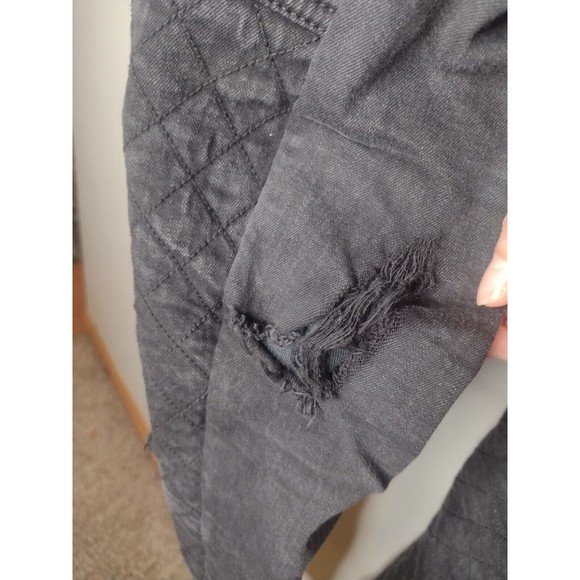 Atwyld Moto Skinny Slim Jeans 32 Black Reinforced Knees Denim Pants C - Picture 3 of 6